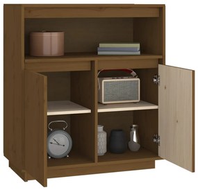 vidaXL Ντουλάπι Καφέ Μελί 70x34x80 εκ. από Μασίφ Ξύλο Πεύκου