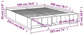 ΠΛΑΙΣΙΟ ΚΡΕΒΑΤΙΟΥ ΚΑΦΕ ΔΡΥΣ 180X200 ΕΚ. ΕΠΕΞΕΡΓΑΣΜΕΝΟ ΞΥΛΟ 3280551