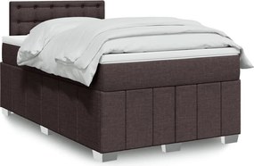 vidaXL Κρεβάτι Boxspring με Στρώμα Σκούρο Καφέ 120x190 εκ Υφασμάτινο