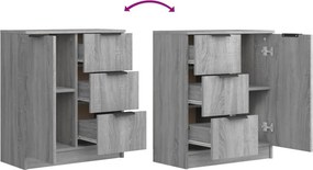 vidaXL Ντουλάπι 2 τεμ. Γκρι Sonoma 60x30x70 εκ. από Επεξεργασμένο Ξύλο