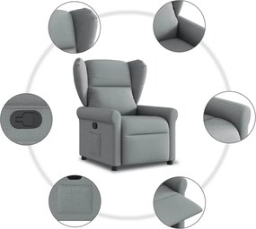 vidaXL Πολυθρόνα Ανακλινόμενη Ανοιχτό Γκρι Υφασμάτινη