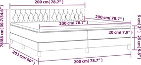 vidaXL Κρεβάτι Boxspring με Στρώμα Μαύρο 200x200 εκ. Υφασμάτινο