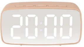Ρολόι Επιτραπέζιο (12x4x6) - Ξυπνητήρι Karlsson Mirror Led Oval Faded Pink
