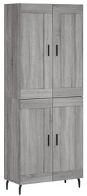 vidaXL Ντουλάπι Γκρι Sonoma 69,5 x 34 x 180 εκ. Επεξεργασμένο Ξύλο