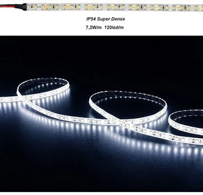 Adeleq Ταινία Led 5 Μέτρα 12Vdc 7.2W Και 120Led Ανά Μέτρο Ip54 Ψυχρό 30-35272120