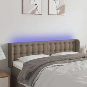 Κεφαλάρι Κρεβατιού LED Taupe 147x16x78/88 εκ. Υφασμάτινο