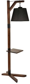 Φωτιστικό Δαπέδου Με Ραφάκι Liza 534LUN3673 40x54x185cm E27 40W Walnut-Black Opviq