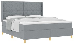 vidaXL Κρεβάτι Box Spring  με Στρώμα Ανοιχτό Γκρι 180x200 εκ Fabrics
