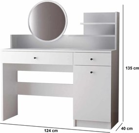 Make-Up Table Harmony 2 Round - White White