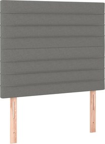 vidaXL Κρεβάτι Boxspring με Στρώμα Σκούρο Γκρι 80x200 εκ. Υφασμάτινο