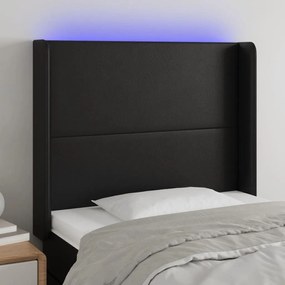 Κεφαλάρι Κρεβατιού LED Μαύρο 83x16x118/128εκ. Συνθετ. Δέρμα 3123840