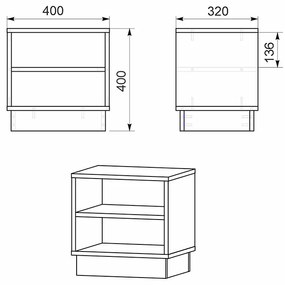 Κομοδίνο Mason pakoworld sonoma-λευκό 40x32x40εκ (1 τεμάχια)