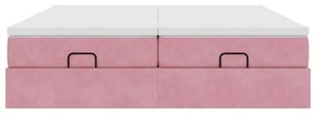 vidaXL Οθωμανικό κρεβάτι με στρώματα ροζ 180x200cm Velvet