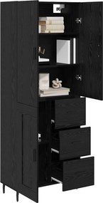 vidaXL Highboard 2 pcs Μαύρη δρυς 69,5 x 34 x 180 εκ.