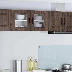 vidaXL Ραφιέρα τοίχου PORTO 2 pcs Καφέ δρυς Επεξεργασμένο Ξύλο