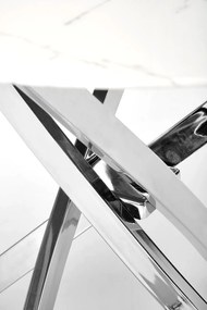 Ray Τραπεζι Χρωμιο Σκελετος Ασημί / Λευκό Μάρμαρο