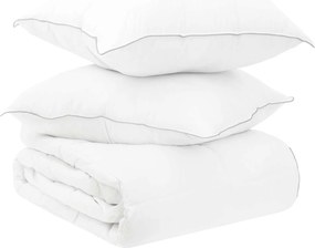 vidaXL Σετ Παπλωμάτων Λευκό 155 x 220 cm Πολυεστέρας, Μπαμπού