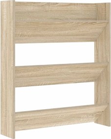 vidaXL Παπουτσοθήκη Τοίχου Sonoma Δρυς 80 x 18 x 90 εκ. Επεξ. Ξύλο
