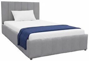 Επενδυμένο Κρεβάτι Snuggle Ημίδιπλο με Αποθηκευτικό χώρο Βελούδο Γκρί 120x200εκ. 128x212x100 εκ.