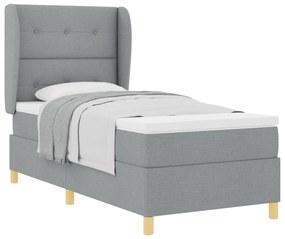 vidaXL Κρεβάτι με Στρώμα Φωτεινό Γκρι 100x200 εκ. Ύφασμα