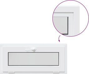 vidaXL Εσωτερικό Χρώμα Παραθύρου Υπόγειου Λευκό RISOR 95 x 40 εκ
