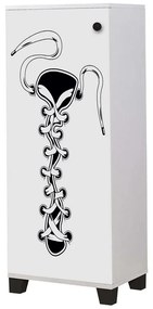 Παπουτσοθήκη Filinta 869VEL6507 50x38x127cm White-Black Πλαστικό,Μοριοσανίδα