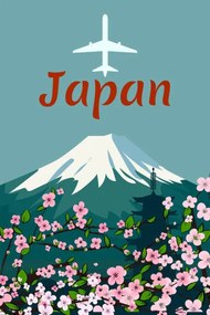 Εικονογράφηση Travel poster mount Fuji Japan retro, VectorUp