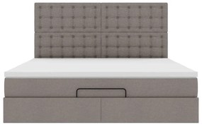 vidaXL Οθωμανικό κρεβάτι με στρώμα Taupe 160x200cm ύφασμα