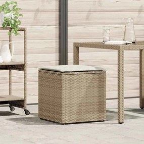 vidaXL Κουτί Μαξιλαριών Μπεζ 50 x 50 x 50 cm συνθετικό ρατάν
