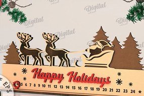 Σετ των 2 Intra απο ξύλο plywood 3mm-4mm πάχος - Countdown Advent Calendar Cut Laser Δίασταση 30x20 cm INTRAFABR-108028157