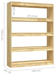 ΒΙΒΛΙΟΘΗΚΗ/ΔΙΑΧΩΡΙΣΤΙΚΟ ΧΩΡΟΥ 100 X 30 X 135,5 ΕΚ. ΞΥΛΟ ΠΕΥΚΟΥ 808218