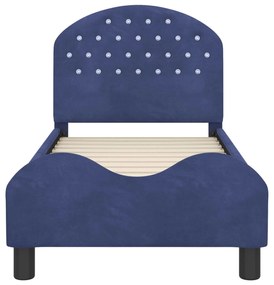 vidaXL Κρεβατική βάση για παιδιά με προσκέφαλο Μπλε Αστυνομίας Βελούδο