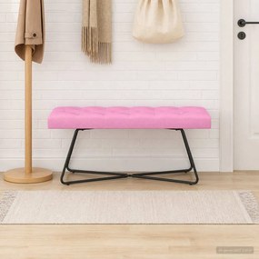 VidaXL Πάγκος με κουμπωτές επιφάνειες Ροζ 110 x 40 x 46 cm Ύφασμα