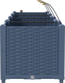 vidaXL Γλάστρα Κήπου 3 τμχ. Γκρι 120 x 40 x 37,5 cm PP