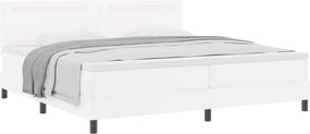 vidaXL Κρεβάτι με ελατήρια με στρώμα Λευκό 200 x 200 cm Τεχνητό δέρμα