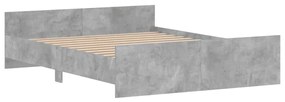 Πλαίσιο Κρεβατιού με Κεφαλάρι/Ποδαρικό Γκρι Σκυροδεμ. 150x200εκ - Γκρι