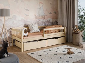 EDAT 90×200 πεύκο μονό παιδικό κρεβάτι LN7678