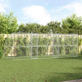 vidaXL Κλουβί Σκύλου με αποθήκευση 3 pcs Ασημί 6 x 2 x 2 m Ατσάλι