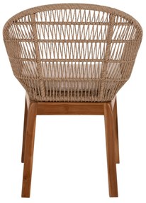 ΠΟΛΥΘΡΟΝΑ AMORA  TEAK ΠΟΔΙΑ ΣΚΕΛΕΤΟΣ ΑΛΟΥΜΙΝΙΟΥ &amp; POLYRATTAN 64x60x87Yεκ.