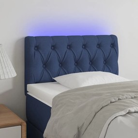 Κεφαλάρι Κρεβατιού LED Μπλε 80x7x78/88 εκ. Υφασμάτινο - Μπλε