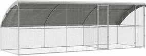 vidaXL Κλουβί για κότες 3 τεμ. Ασημί 600 x 200 x 200 εκ.