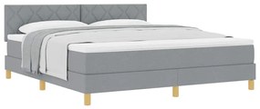 vidaXL Κρεβάτι box spring με στρώμα Ανοιχτό γκρι 180 x 200 cm ύφασμα