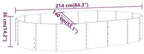 vidaXL Ζαρντινιέρα Ανθρακί 214x140x36εκ Ατσάλι με Ηλεκτρ. Βαφή Πούδρας