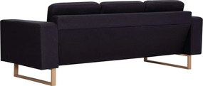 vidaXL Σετ Σαλονιού 2 Τεμαχίων Μαύρο Υφασμάτινο
