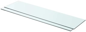 vidaXL Ράφια Πάνελ 2 τεμ. Διάφανα 80 x 20 εκ. Γυάλινα