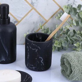 Ποτήρι Οδοντόβουρτσας (Φ7.6x9.5) T-D Marble Black 61122761