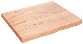 vidaXL Ράφι Τοίχου Ανοιχτό Καφέ 60x50x(2-4)εκ. Επεξ. Μασίφ Ξύλο Δρυός