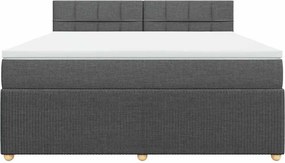 vidaXL Κρεβάτι Boxspring με Στρώμα Σκούρο Γκρι 180x200 εκ Υφασμάτιν
