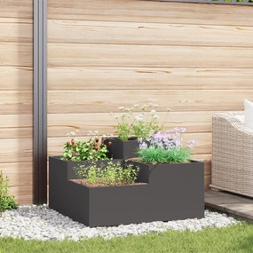 vidaXL Κηπευτής Ενιαίος 100x100x48 εκ Μαύρος Ατσάλινος
