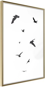 Αφίσα - Birds - 30x45 - Χρυσό - Χωρίς πασπαρτού